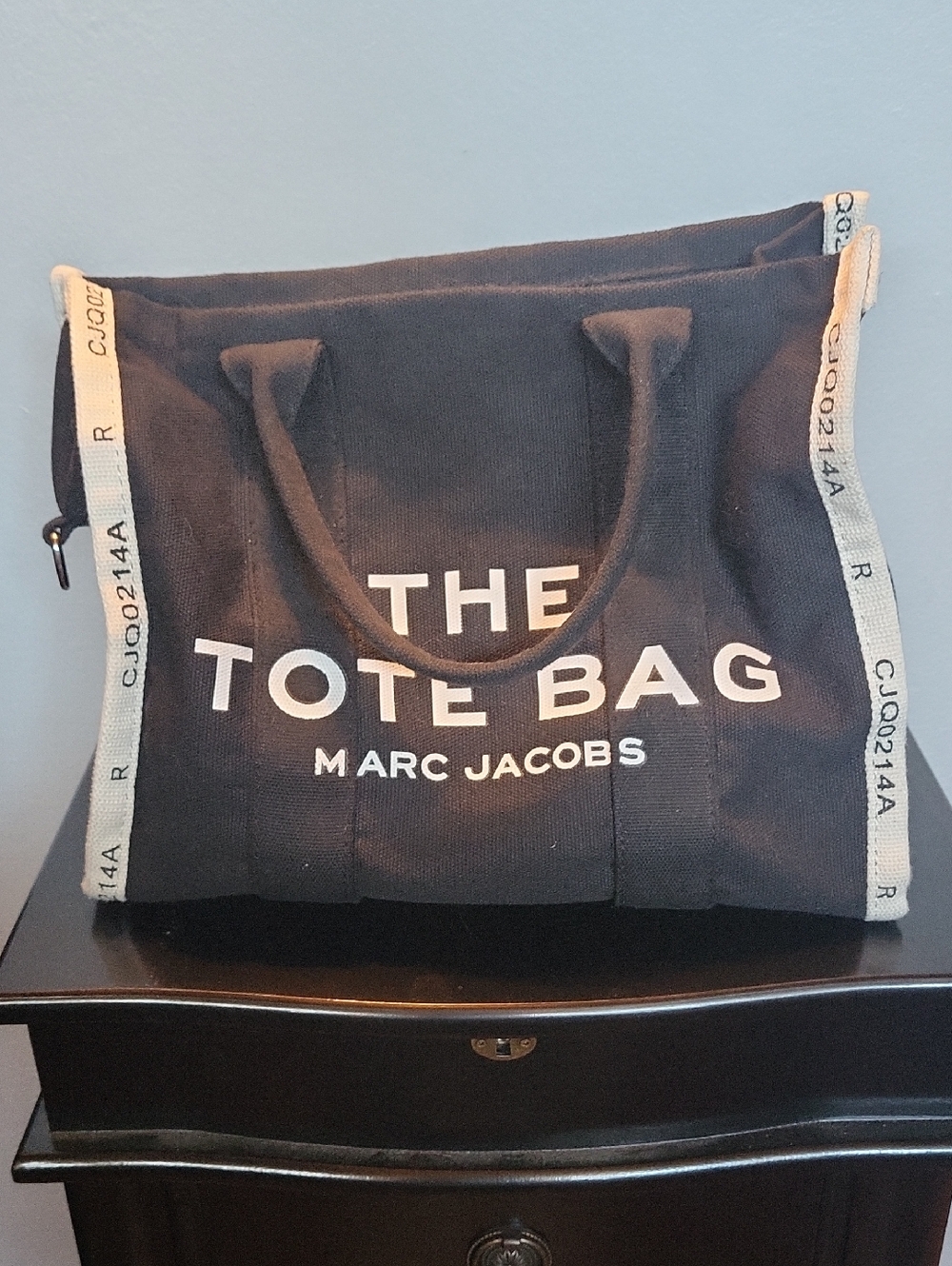 Marc Jacobs Black Canvas 'The Tote Bag' with Contrast Straps